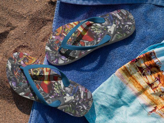 Abstract Adventure Flip Flops - ReadyFlipFlops.com