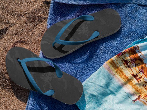 Alpine Black Retro Flip Flops - ReadyFlipFlops.com
