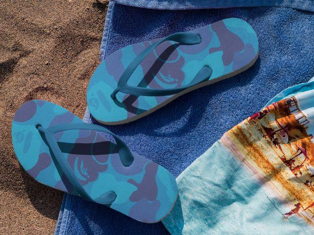 Alpine Blue Retro Flip Flops - ReadyFlipFlops.com