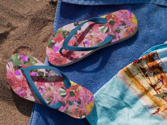 Alpine Flower Flip Flops - ReadyFlipFlops.com