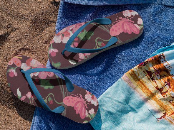 Alpine Pink Flowers Flip Flops - ReadyFlipFlops.com