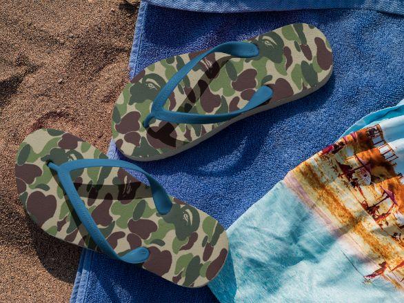 Army Dots Pattern Flip Flops - ReadyFlipFlops.com