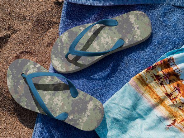 Army Shirt Camofludge Flip Flops - ReadyFlipFlops.com