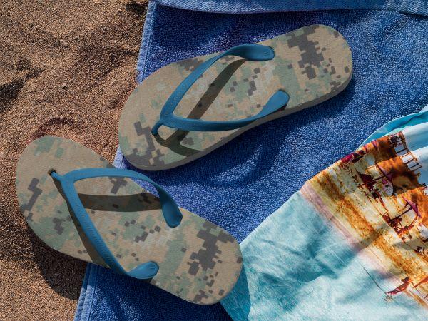 Army Uniform Camofludge Flip Flops - ReadyFlipFlops.com