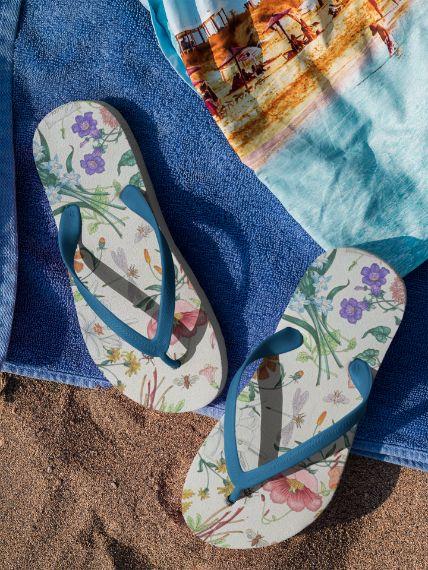 Awe Flower Flip Flops - ReadyFlipFlops.com