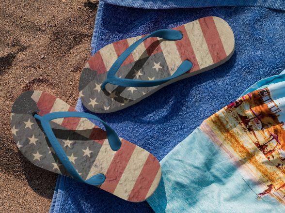 Awe Patrotic Flip Flops - ReadyFlipFlops.com