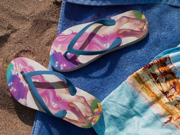 Blau Flip Flops - ReadyFlipFlops.com