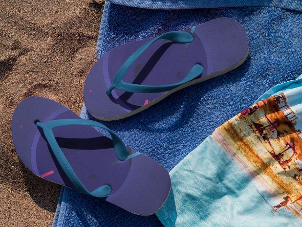 Blue Galaxy Flip Flops - ReadyFlipFlops.com