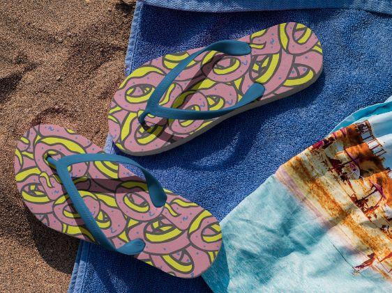 Branded Pattern Flip Flops - ReadyFlipFlops.com