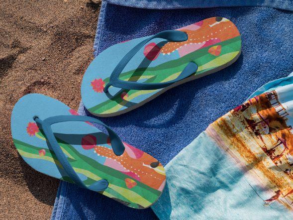 Cactus time 2 Flip Flops - ReadyFlipFlops.com